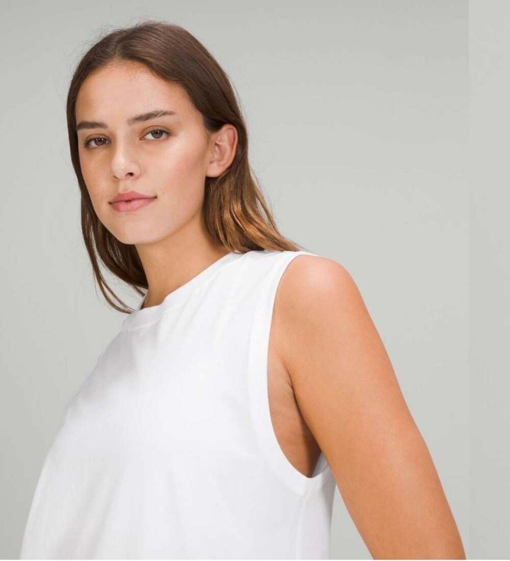 Lululemon All Yours Tank Top White Pima Cotton Sleeveless